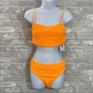 Dry Goods Cyn & Luca Orange Textured Bikini Set